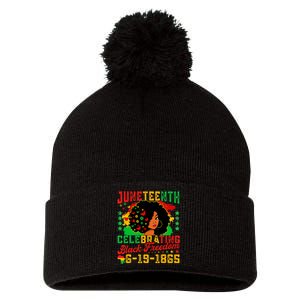 Juneteenth Flag Celebrating Black Freedom Juneteenth 1865 Pom Pom 12in Knit Beanie