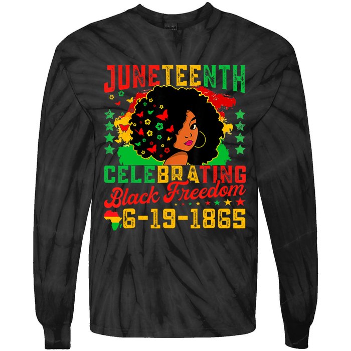 Juneteenth Flag Celebrating Black Freedom Juneteenth 1865 Tie-Dye Long Sleeve Shirt