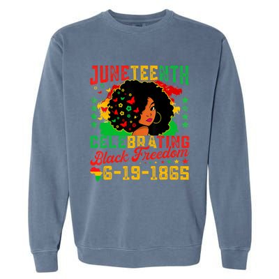 Juneteenth Flag Celebrating Black Freedom Juneteenth 1865 Garment-Dyed Sweatshirt