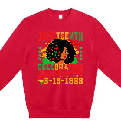 Juneteenth Flag Celebrating Black Freedom Juneteenth 1865 Premium Crewneck Sweatshirt