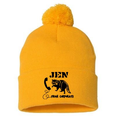 Jen From Corporate Pom Pom 12in Knit Beanie