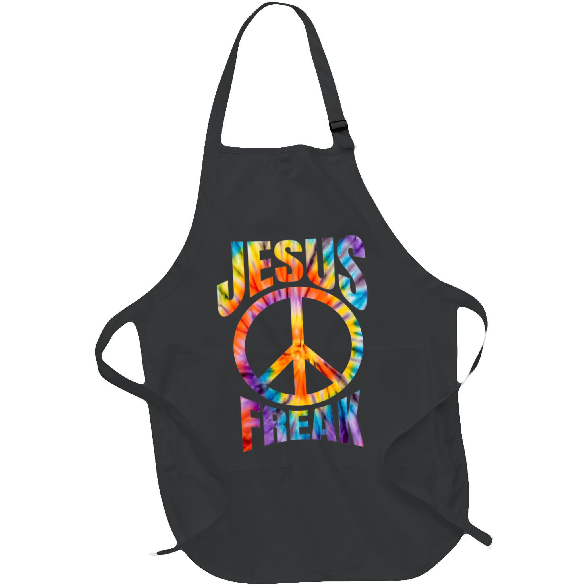 Jesus Freak Christian Retro Tie Dye Lettering Apron