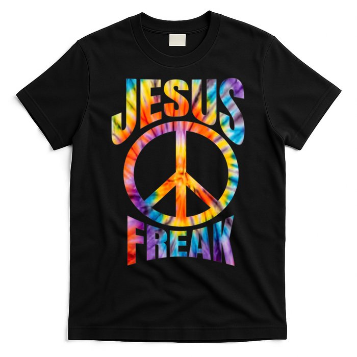 Jesus Freak Christian Retro Tie Dye Lettering T-Shirt