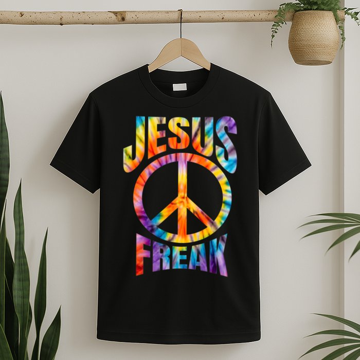 Jesus Freak Christian Retro Tie Dye Lettering T-Shirt