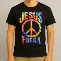 Jesus Freak Christian Retro Tie Dye Lettering T-Shirt