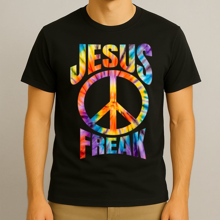 Jesus Freak Christian Retro Tie Dye Lettering T-Shirt