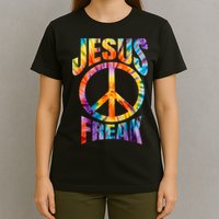 Jesus Freak Christian Retro Tie Dye Lettering T-Shirt