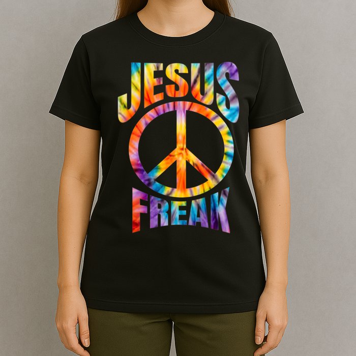Jesus Freak Christian Retro Tie Dye Lettering T-Shirt