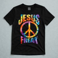 Jesus Freak Christian Retro Tie Dye Lettering T-Shirt