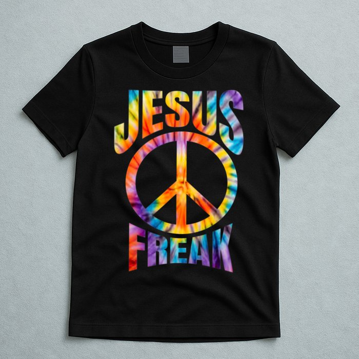 Jesus Freak Christian Retro Tie Dye Lettering T-Shirt