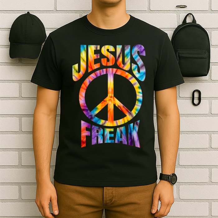 Jesus Freak Christian Retro Tie Dye Lettering T-Shirt