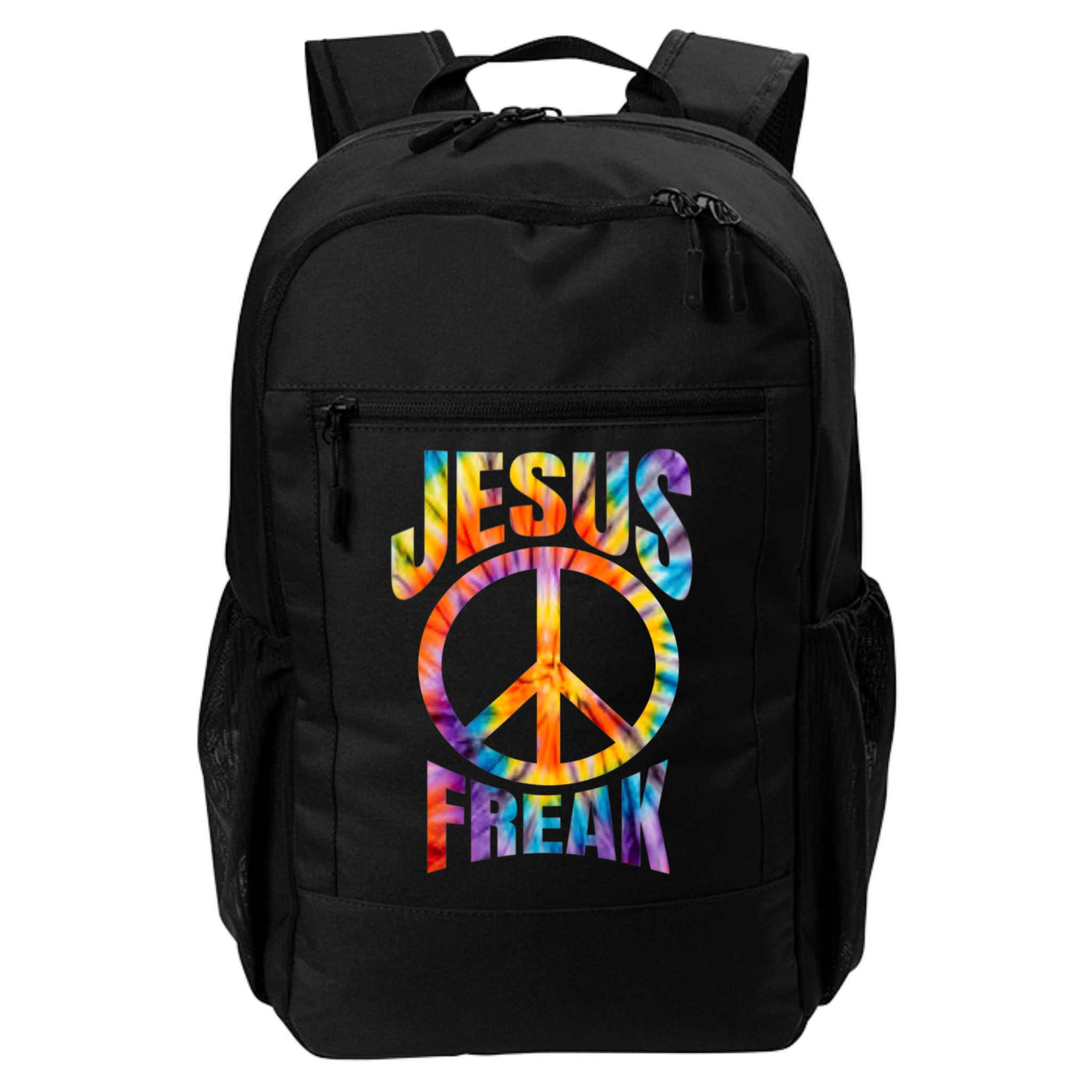 Jesus Freak Christian Retro Tie Dye Lettering Backpack