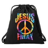 Jesus Freak Christian Retro Tie Dye Lettering Drawstring Bag