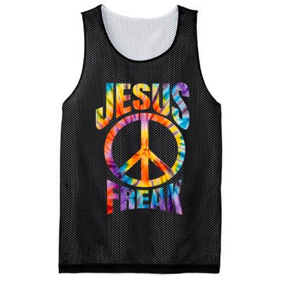 Jesus Freak Christian Retro Tie Dye Lettering Mesh Reversible Basketball Jersey Tank