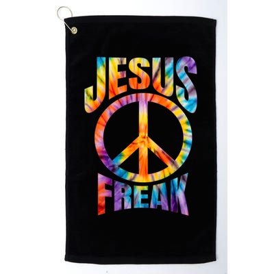 Jesus Freak Christian Retro Tie Dye Lettering Golf Towel