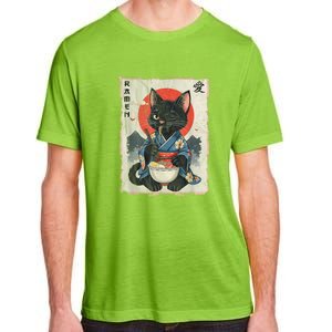 Japanese Funny Cat Ramen Graphic Cat Anime Adult ChromaSoft Performance T-Shirt