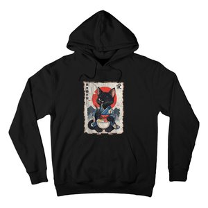 Japanese Funny Cat Ramen Graphic Cat Anime Hoodie