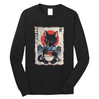 Japanese Funny Cat Ramen Graphic Cat Anime Long Sleeve Shirt