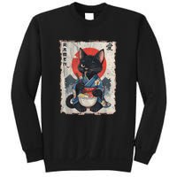 Japanese Funny Cat Ramen Graphic Cat Anime Sweatshirt