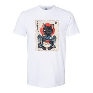 Japanese Funny Cat Ramen Graphic Cat Anime Softstyle CVC T-Shirt