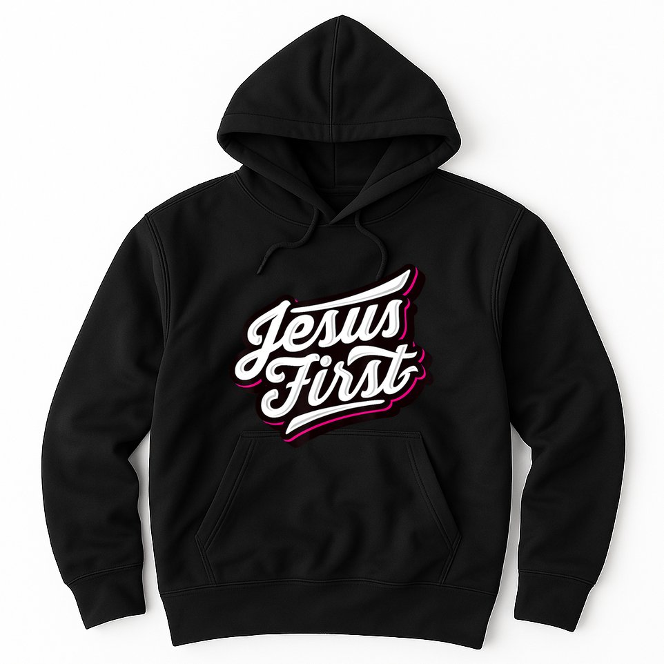 Jesus First Christian Faith Love God Praise Belief Hoodie