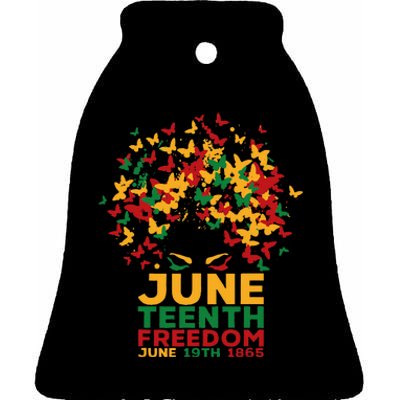 Juneteenth Freedom Celebrate June 19 1865 Black Queen Ceramic Bell Ornament