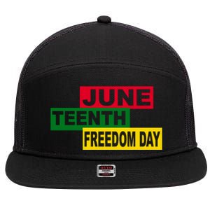 Juneteenth Freedom Day 7 Panel Mesh Trucker Snapback Hat