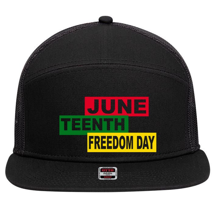 Juneteenth Freedom Day 7 Panel Mesh Trucker Snapback Hat