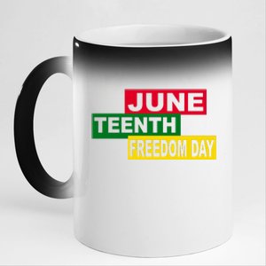 Juneteenth Freedom Day 11oz Black Color Changing Mug