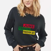 Juneteenth Freedom Day Cropped Pullover Crew