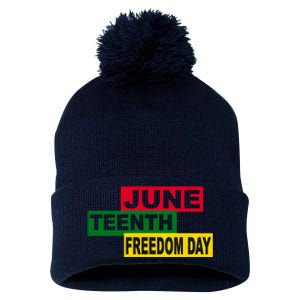 Juneteenth Freedom Day Pom Pom 12in Knit Beanie