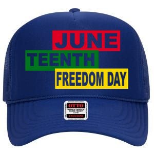 Juneteenth Freedom Day High Crown Mesh Back Trucker Hat