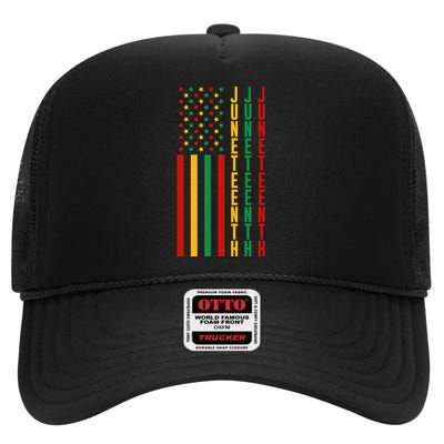 Juneteenth Freedom Day High Crown Mesh Back Trucker Hat