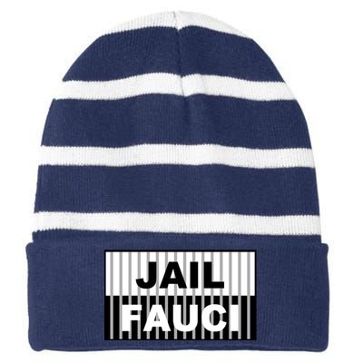 Jail Fauci Dr. Anthony Fauci Striped Beanie with Solid Band