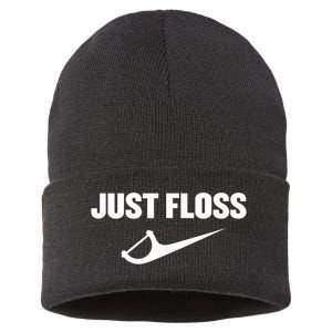 Just Floss Dental Hygienist Or Dental Office Sustainable Knit Beanie