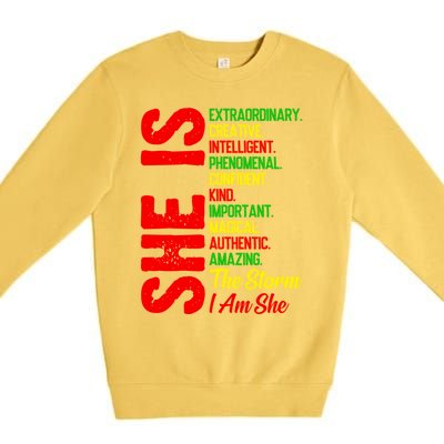 Juneteenth Freedom Day Black History Month Queen Cute Gift Premium Crewneck Sweatshirt