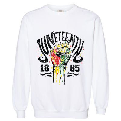 Juneteenth Freedom Day Afro African American June 19th 1865 Garment-Dyed Sweatshirt