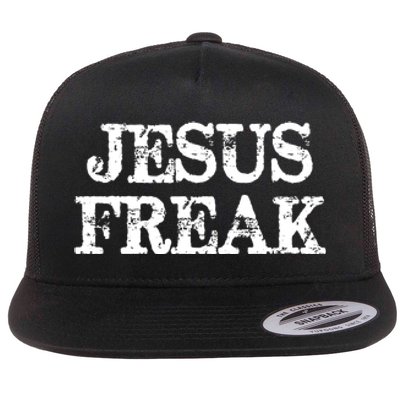 Jesus Freak Distressed Shirt Christian Religious Flat Bill Trucker Hat