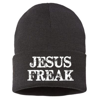 Jesus Freak Distressed Shirt Christian Religious Sustainable Knit Beanie