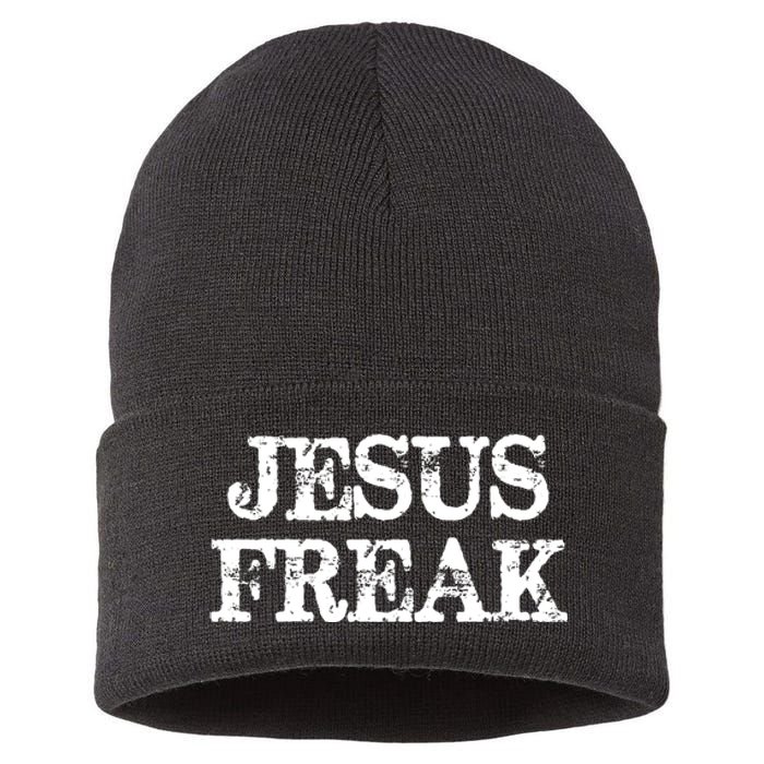 Jesus Freak Distressed Shirt Christian Religious Sustainable Knit Beanie