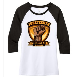 Juneteenth Freedom Day 1865 Women's Tri-Blend 3/4-Sleeve Raglan Shirt