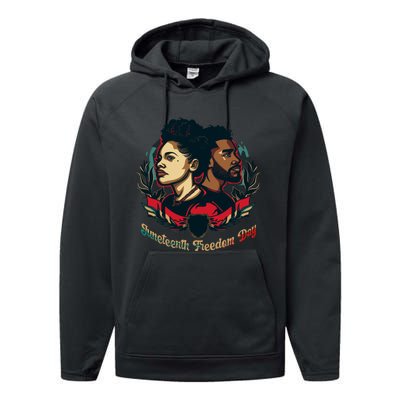 Juneteenth Freedom Day Celebration Graphic Performance Fleece Hoodie