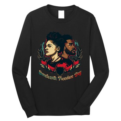 Juneteenth Freedom Day Celebration Graphic Long Sleeve Shirt