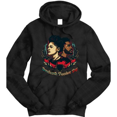 Juneteenth Freedom Day Celebration Graphic Tie Dye Hoodie