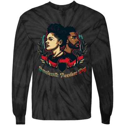 Juneteenth Freedom Day Celebration Graphic Tie-Dye Long Sleeve Shirt