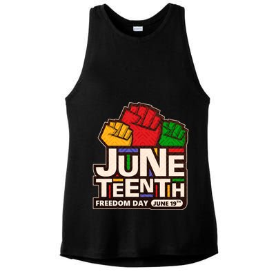 Juneteenth Freedom Day June 19th Ladies PosiCharge Tri-Blend Wicking Tank