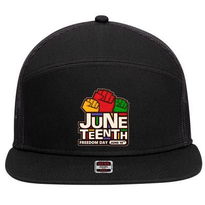 Juneteenth Freedom Day June 19th 7 Panel Mesh Trucker Snapback Hat