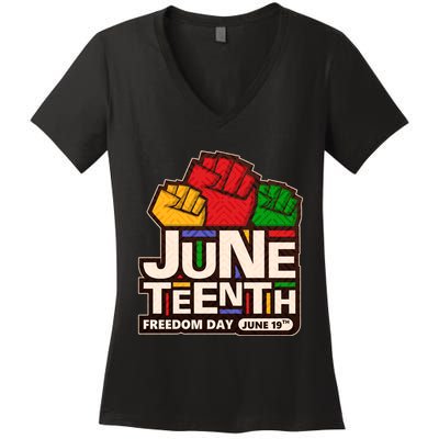 Juneteenth Freedom Day June 19th Women's V-Neck T-Shirt
