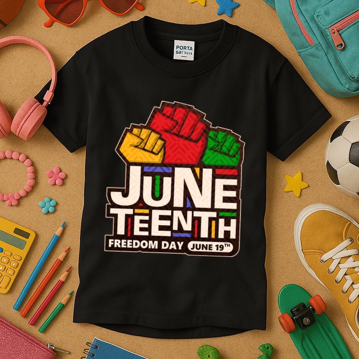 Juneteenth Freedom Day June 19th Kids T-Shirt