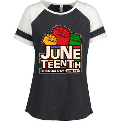 Juneteenth Freedom Day June 19th Enza Ladies Jersey Colorblock Tee